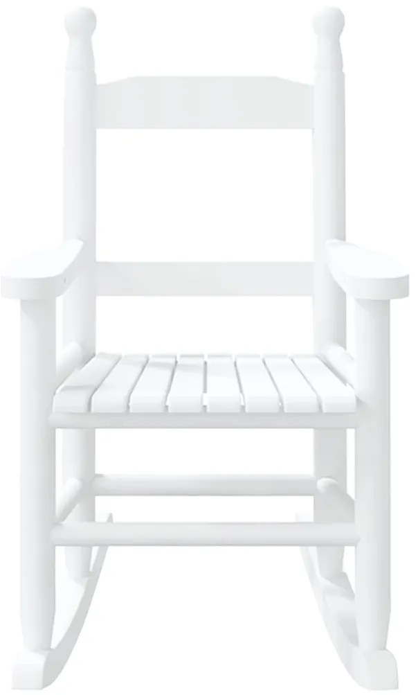 Cadeira de baloiço infantil madeira de álamo maciça branco