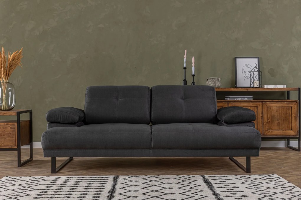 Sofá-Cama 2 Lugares Mustang – Antracite – 199x99x83 cm