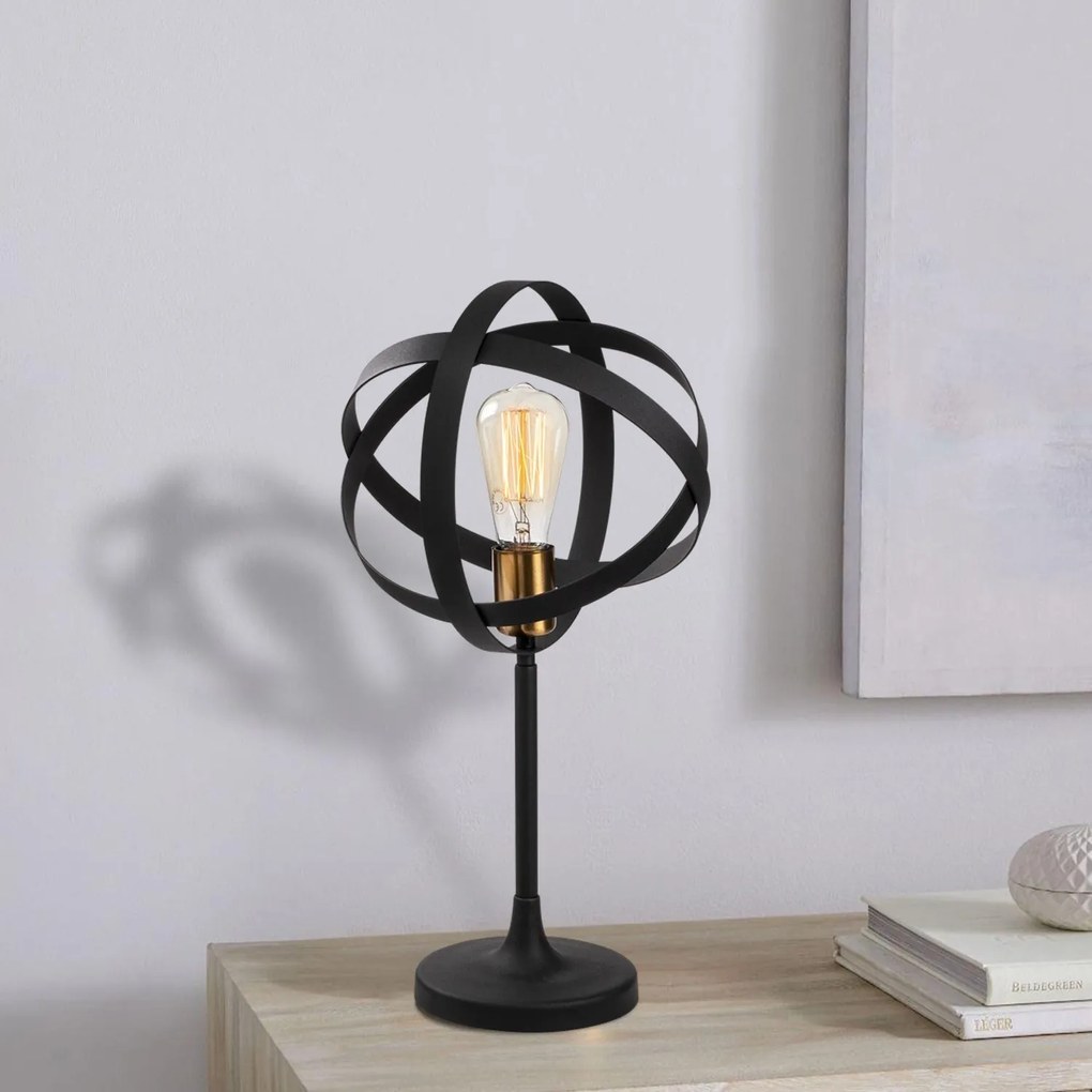 Candeeiro de Mesa Gezegen – Dourado/Preto – 24 cm x 50 cm