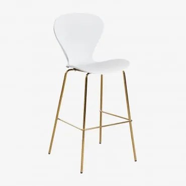 Banco Alto Uit Branco & ↑76 Cm & Dourado - Sklum