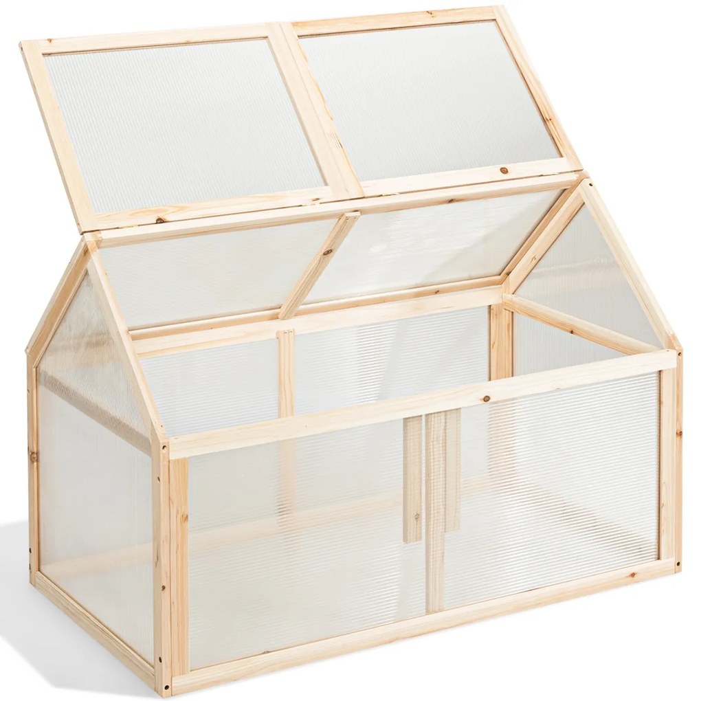 Mini Estufa de Madeira para vasos ao ar livre para Varanda e Varanda de Jardim 100 x 53 x 71 cm