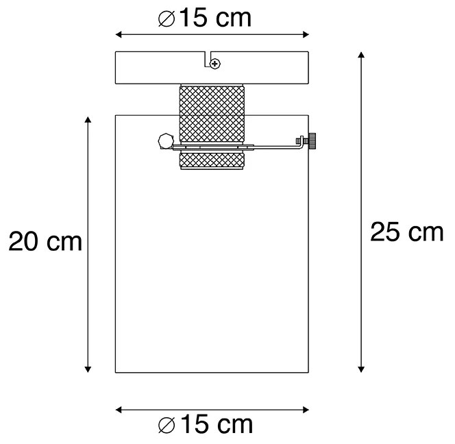 Candeeiro de teto design preto com vidro fumê - Dome