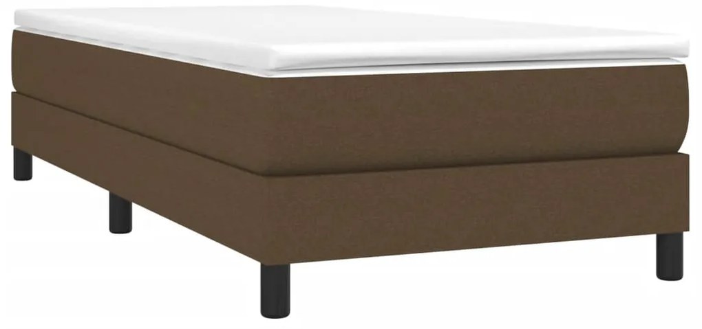 Estrutura de cama sem colchão 80x200 cm tecido castanho-escuro