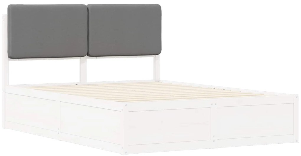 vidaXL Estrutura de Cama com Cabeceira Estofada Cinzento-claro