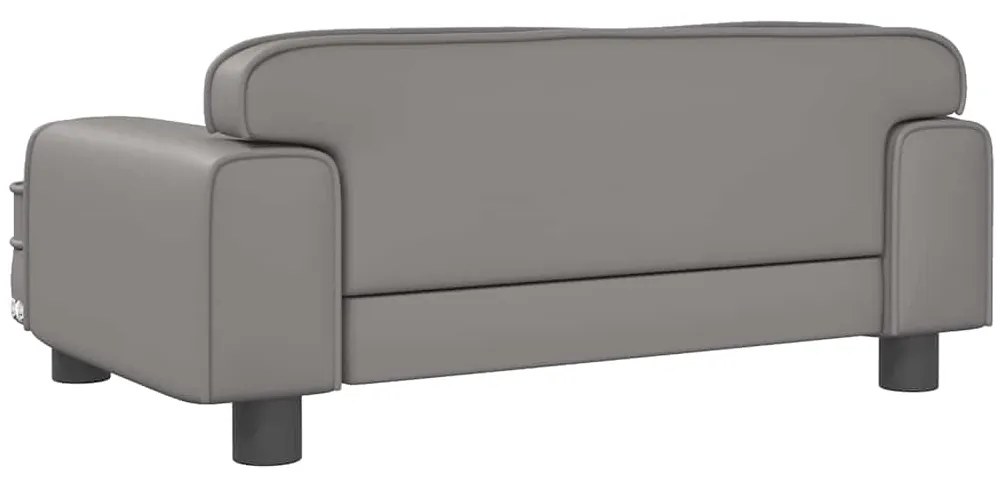 Cama para cães 70x45x30 cm couro artificial cinzento