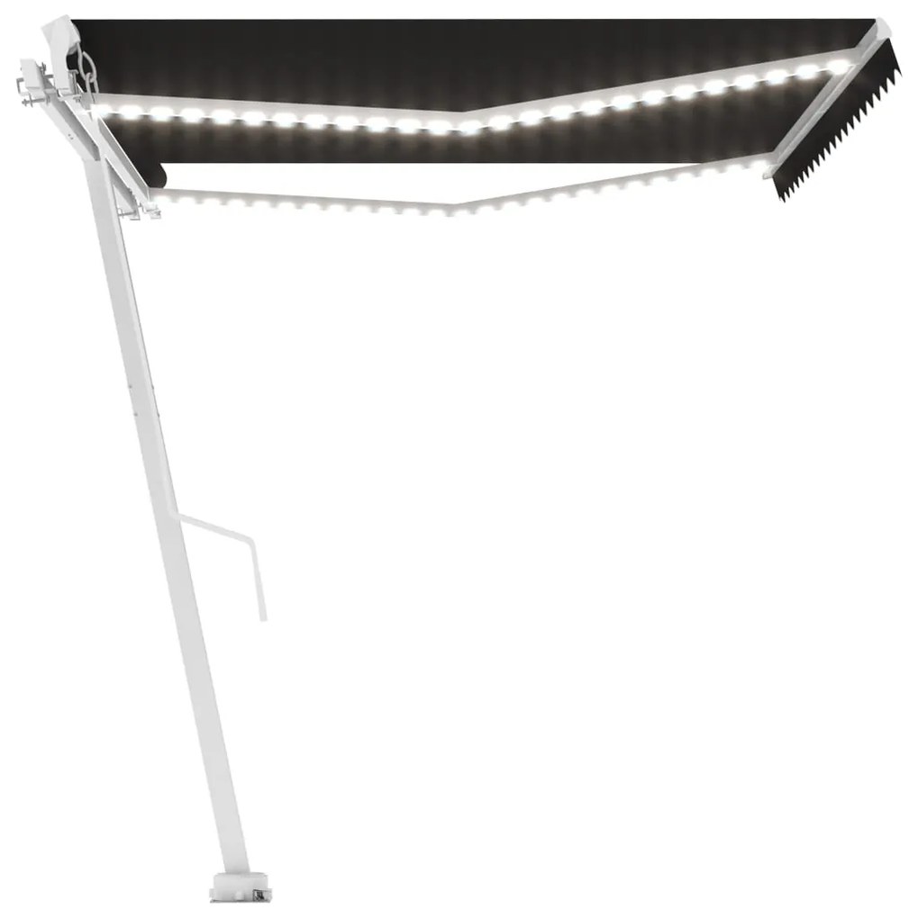 Toldo retrátil manual com LED 400x350 cm antracite