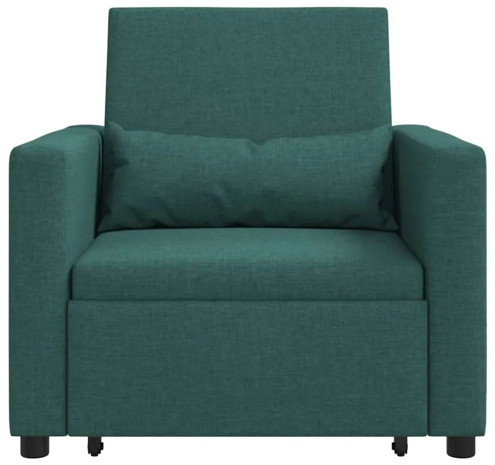 Sofá-Cama Conversível 3 em 1 Verde Escuro