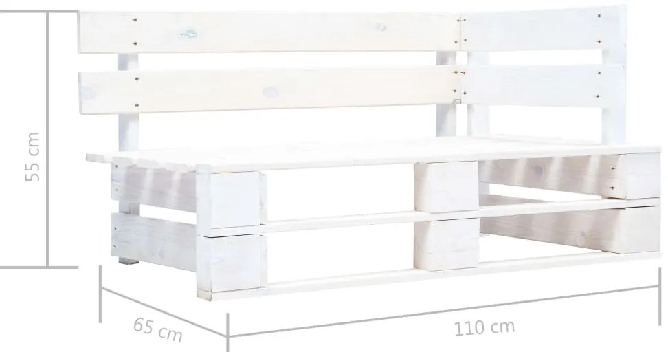 6 pcs conj. lounge paletes + almofadões pinho impregnado branco