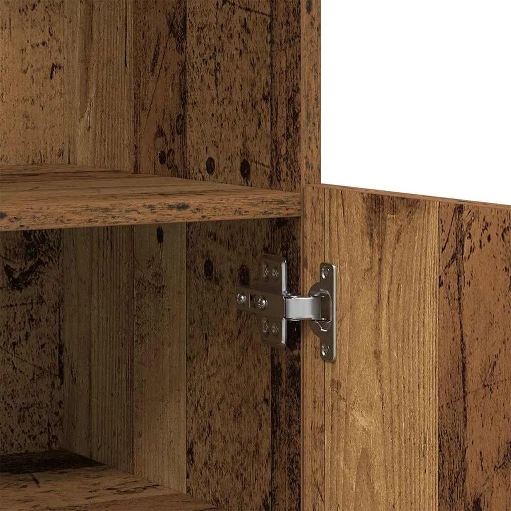 Sideboard vidaXL com Luzes LED Madeira Velha 60x37x100 cm
