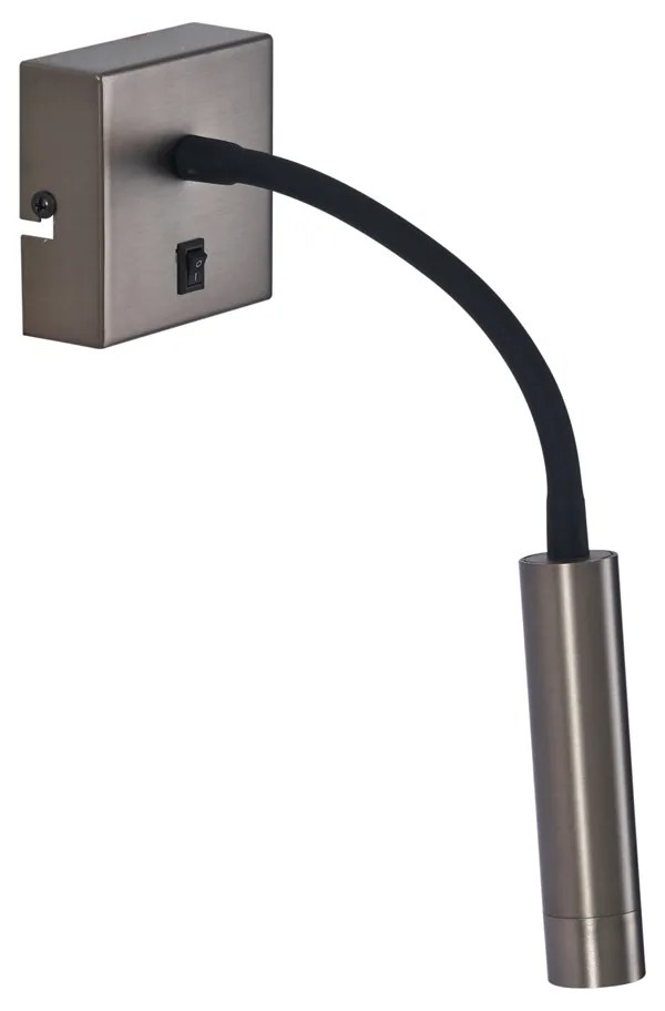 Candeeiro de parede moderno cor de chumbo com USB-C - Gosna Moderno