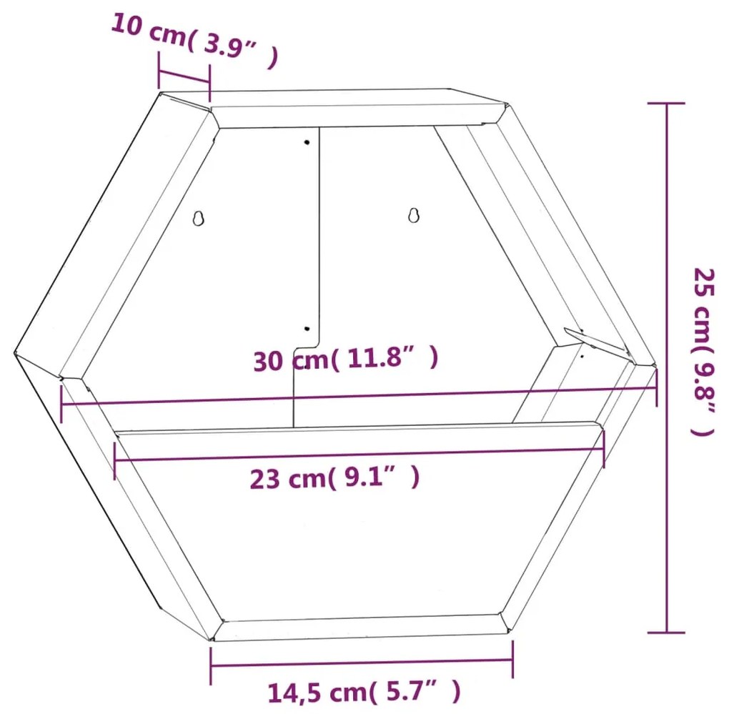 Vasos/floreiras de parede 2 pcs aço corten cor enferrujado