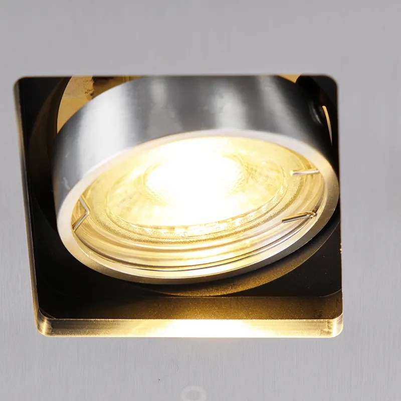 Conjunto de 6 focos embutidos modernos alumínio rotativo e inclinável GU10 50mm - Qure