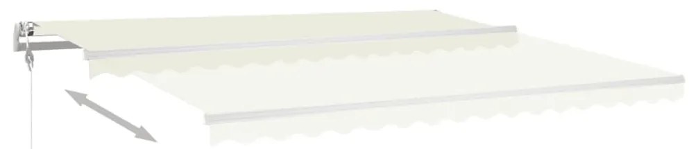 Toldo retrátil manual com postes 4x3 m cor creme