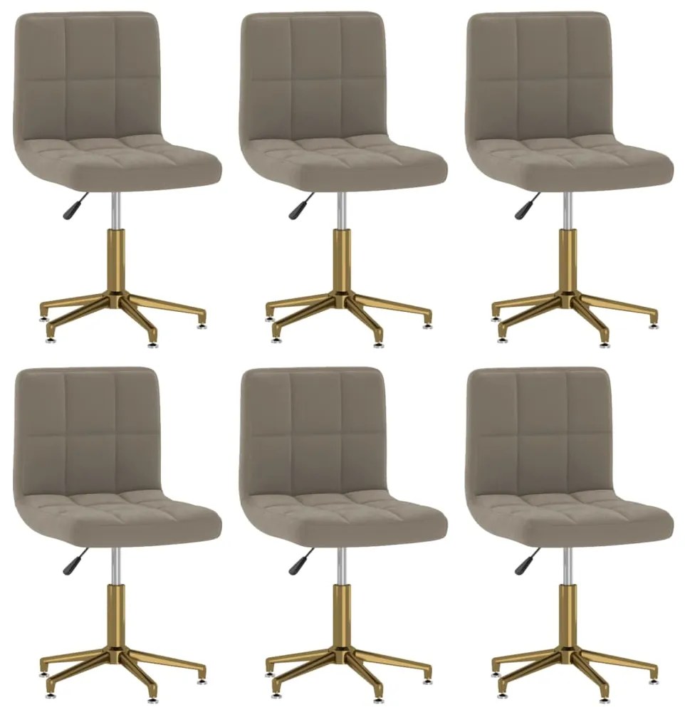 vidaXL Cadeiras de jantar giratórias 6 pcs veludo cinzento-claro