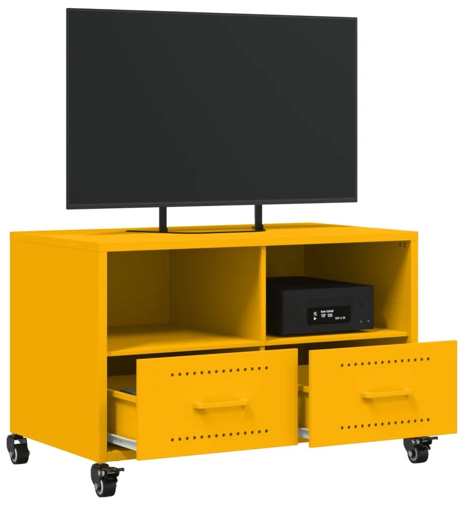 Móvel de TV 68x39x43,5 cm aço amarelo mostarda