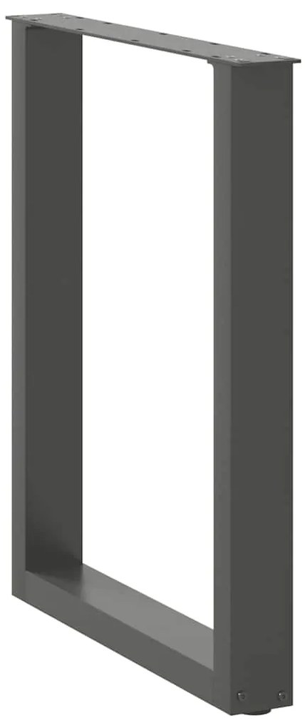 Pés para mesa de jantar em formato de U, 3 peças, antracite, 70x(72-73