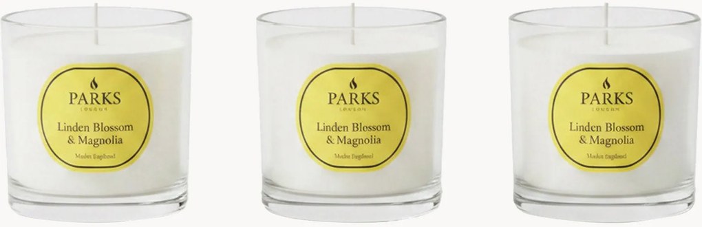 Velas perfumadas artesanais Vintage Aromatherapy (flor de tília, magnólia, almíscar suave), conjunto de 3