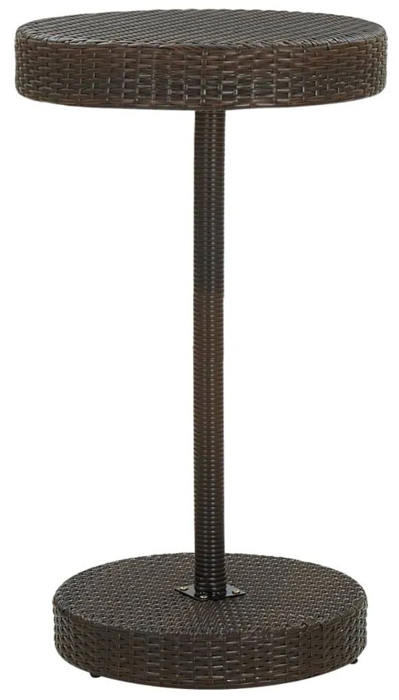 45855 vidaXL Mesa de jardim 60,5x106 cm vime PE castanho