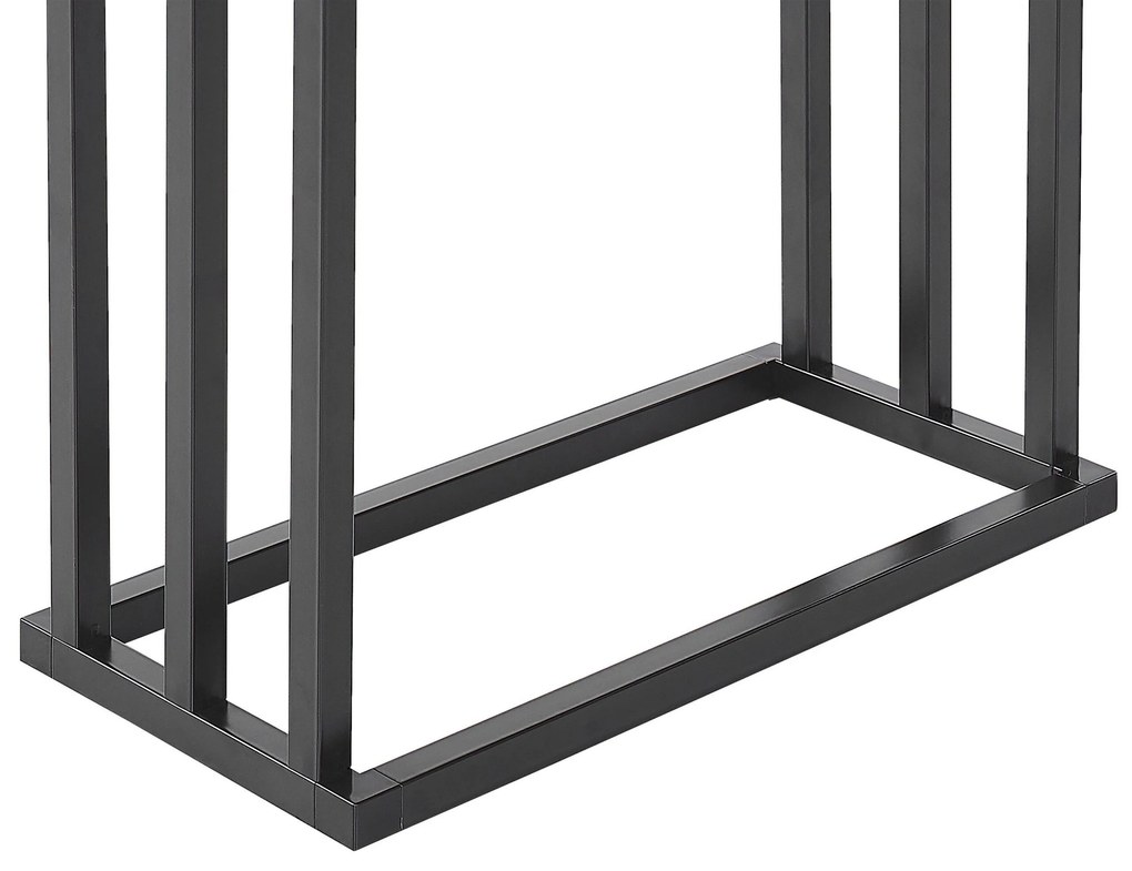 Toalheiro metálico preto e castanho escuro 45 x 84 cm CHARRAS Beliani