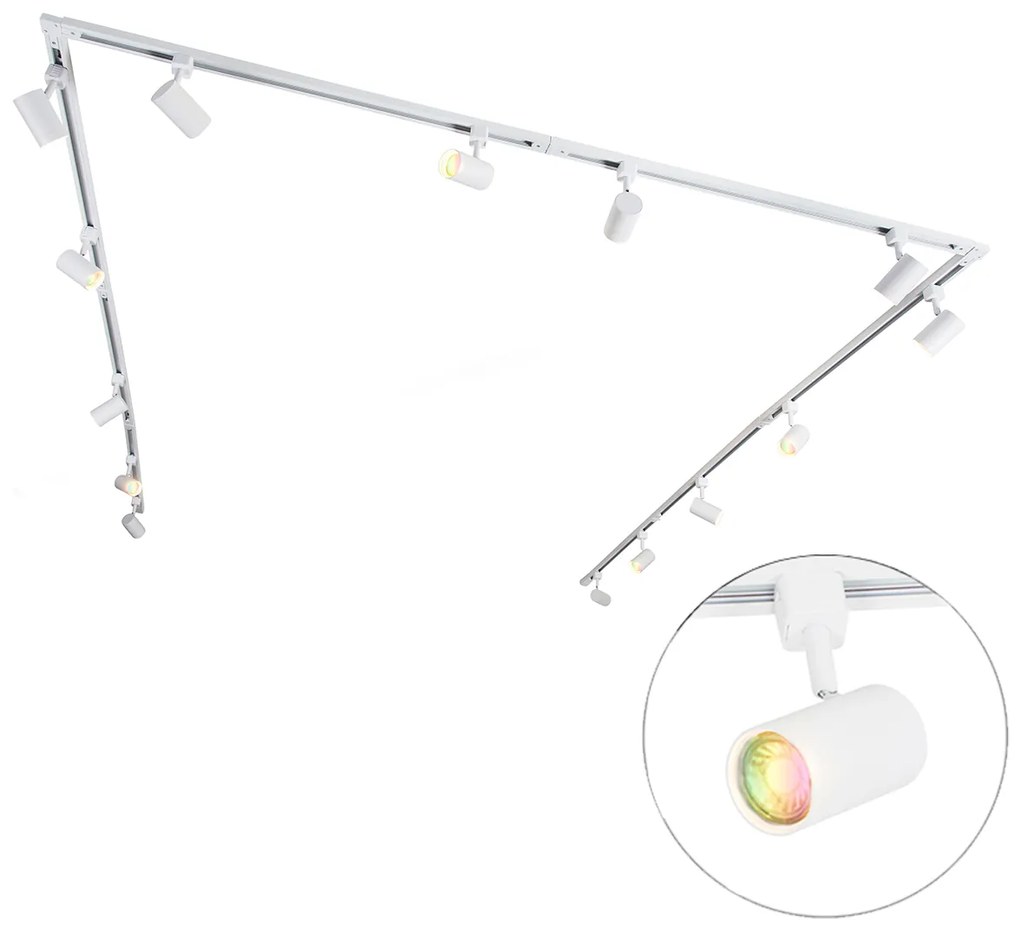LED Sistema de calhas inteligente monofásico com 14 focos brancos incl. Wifi GU10 - Jeana Moderno