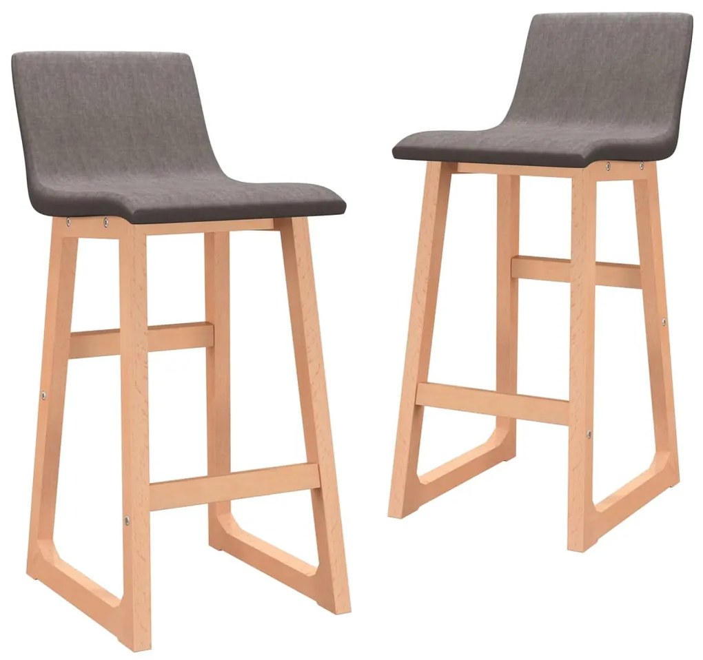 vidaXL Bancos de bar 2 pcs tecido cinzento-claro