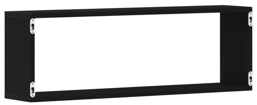 Prateleiras de Parede vidaXL 4 pcs Carvalho Preto 80x15x26 cm Madeira
