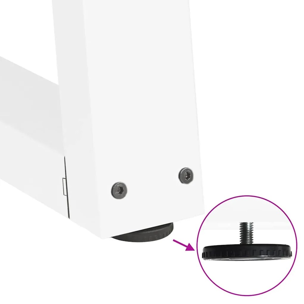 Pernas para mesa de jantar em V 3 peças, branco, 90x(72-73,3) cm, aço