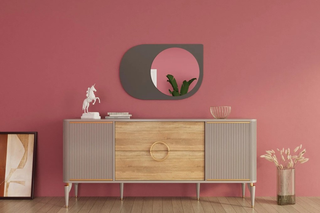 Espelho "Pubble" - 60 x 90 x 2,2 cm - Antracite - Design Moderno