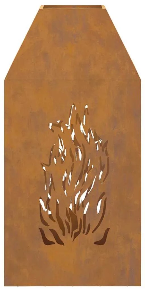 Fogueira vidaXL 50x50x100 cm Aço Envelhecido