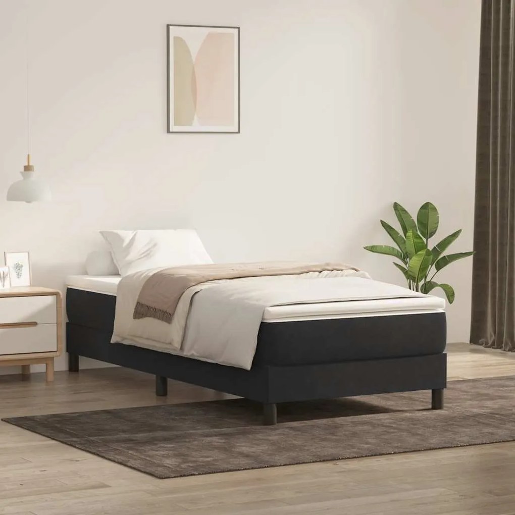 vidaXL Cama com molas sem colchão 100x220 cm veludo preto