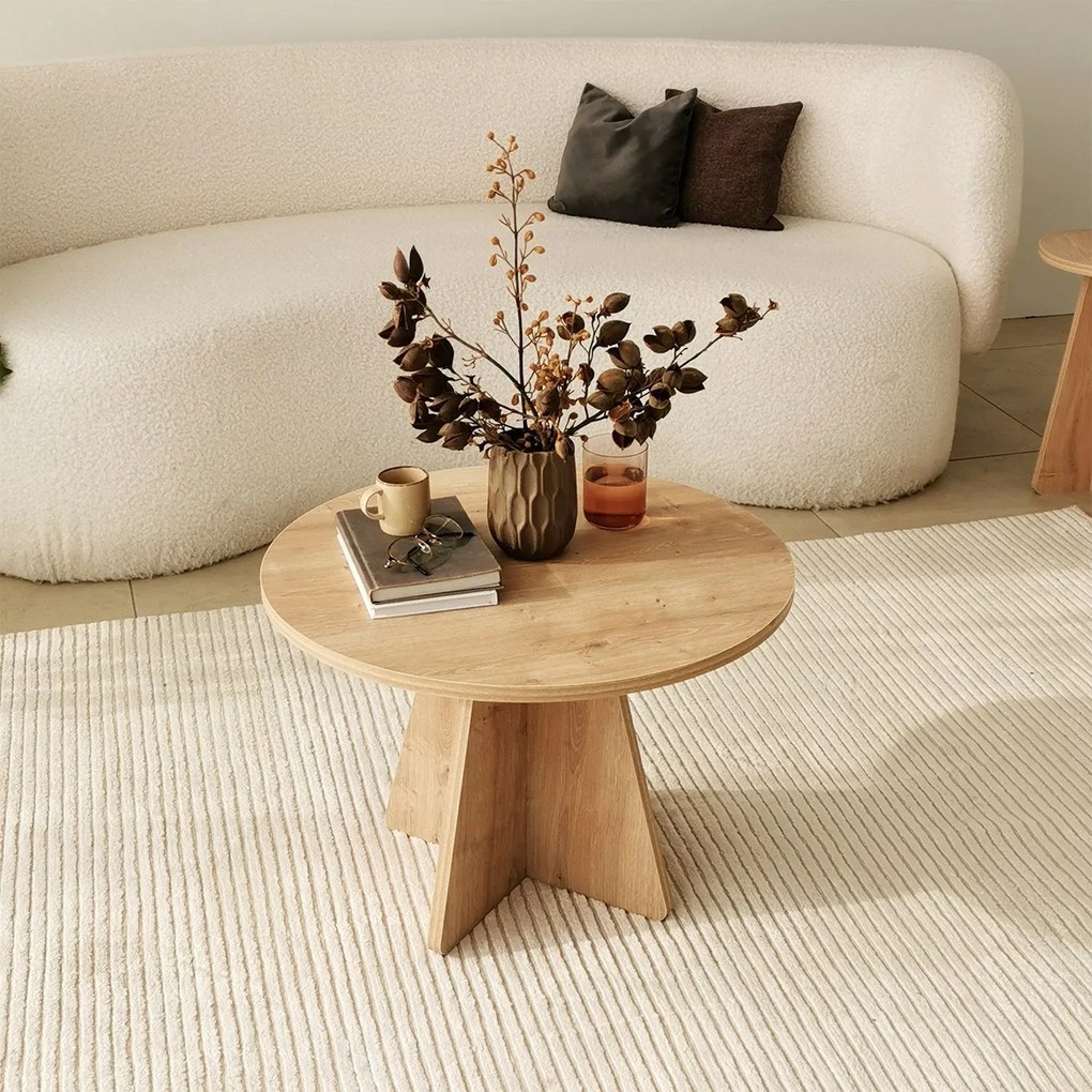 Mesa de Centro Mushroom – Carvalho Safira – 60x40x60 cm