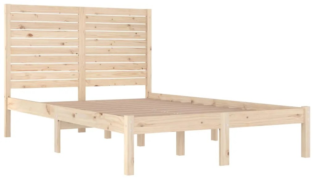 Estrutura de cama casal 135x190 cm madeira maciça