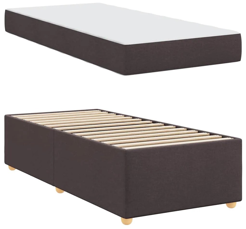 Estrutura de cama com colchão Castanho escuro 100 x 200 cm