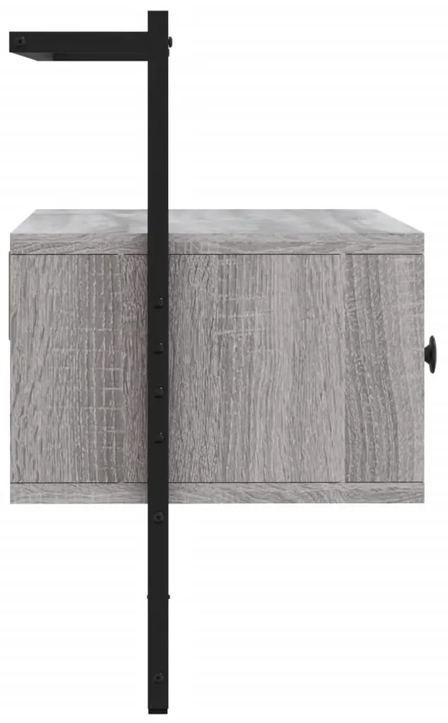 Móvel TV de parede 60,5x30x51 cm deriv. madeira cinzento sonoma