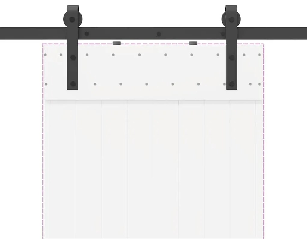 Kit de ferragens para porta deslizante 152,5 cm aço preto