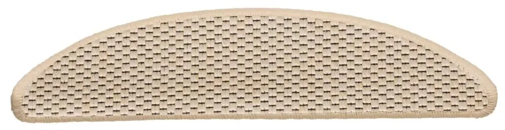 Tapetes escada adesivos aspeto sisal 15 pcs 56x17x3 cm berbere