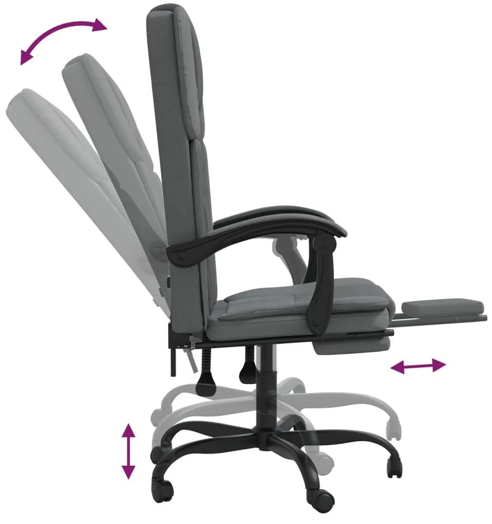 Cadeira de escritório reclinável tecido cinzento-escuro