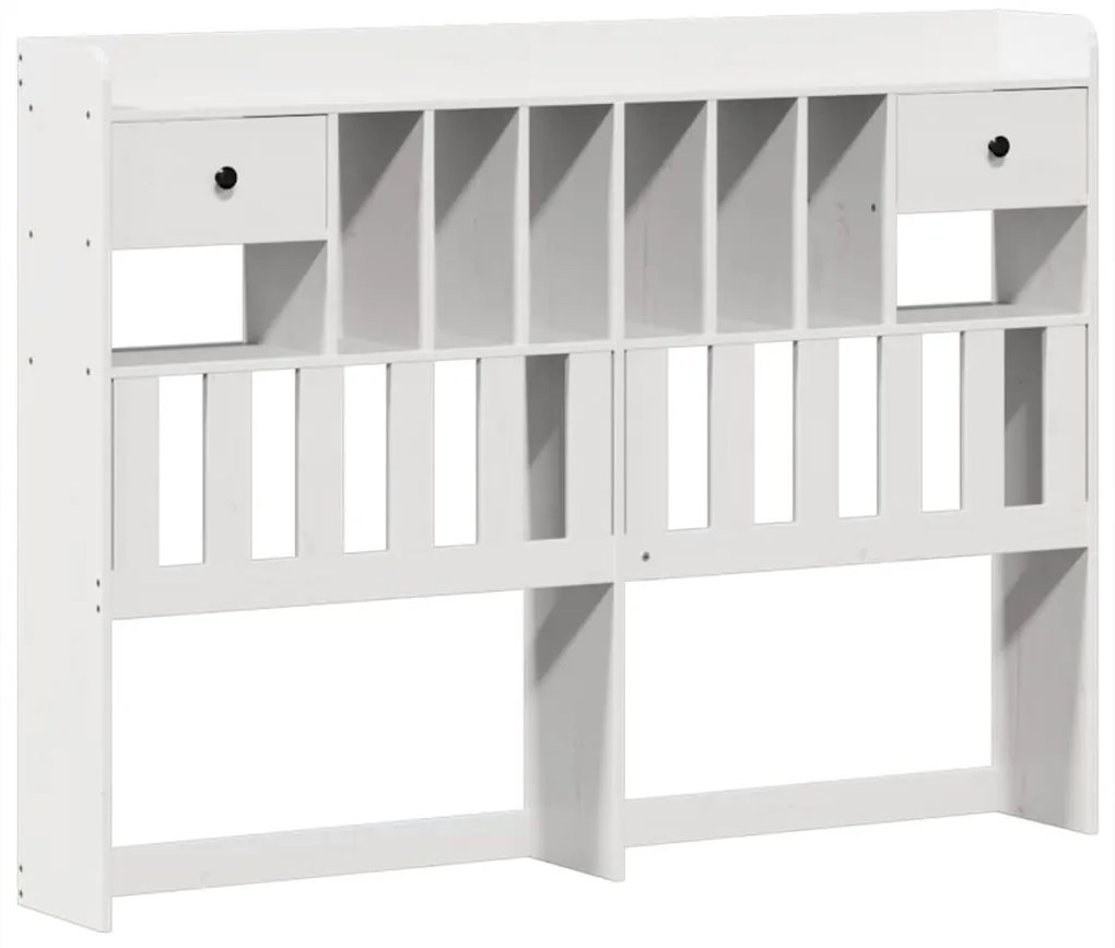 Cama sem colchão 150x200 cm madeira de pinho maciça branco