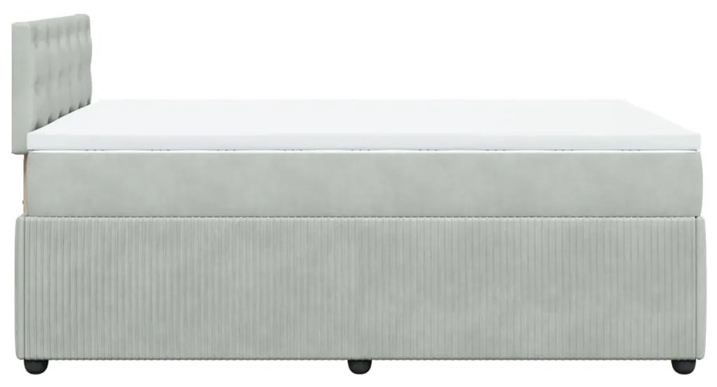 Cama boxspring com colchão 120x190 cm veludo cinzento-claro