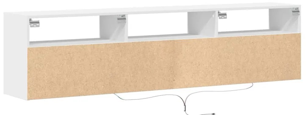 Móvel de parede para TV com luzes LED 180x31x45 cm branco
