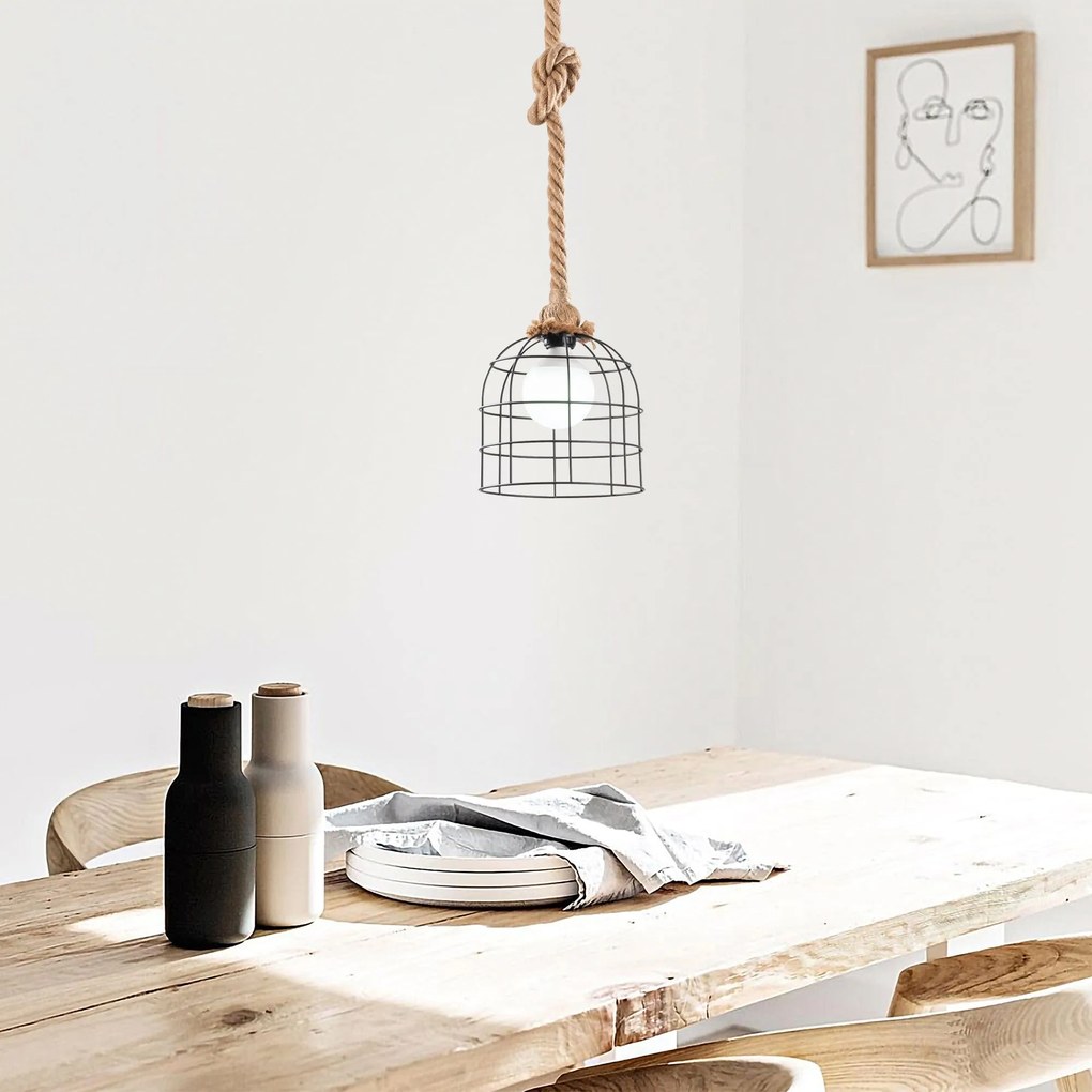 Candeeiro de Teto Endustriyel – Preto e Bege – 22 x 22 cm