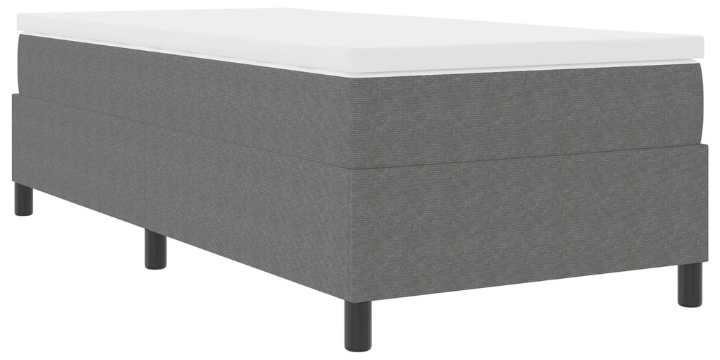 Cama Box Spring Cinza Claro 90x200 cm Tecido Cotelê