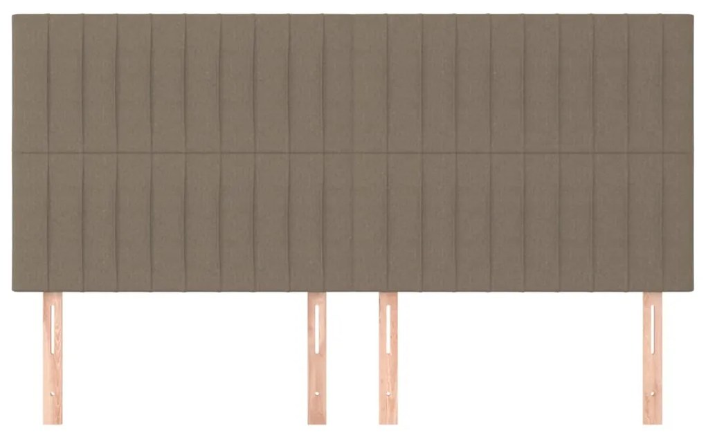 Cabeceira cama 4 pcs tecido 90x5x78/88 cm cinzento-acastanhado