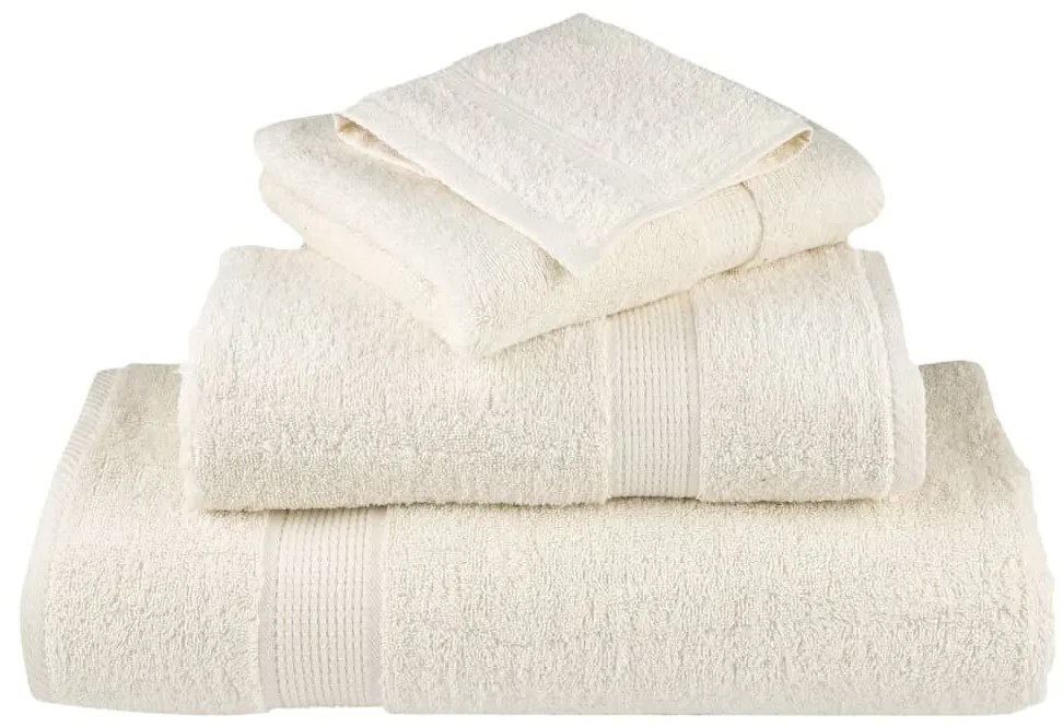 12 pcs Conjunto de toalhas premium SOLUND 600 gsm creme