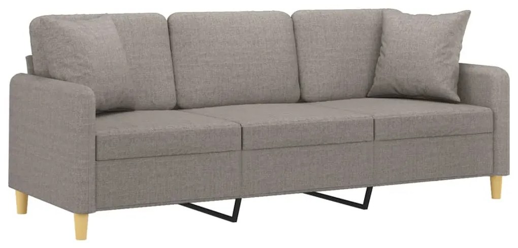 Sofá 3 lug. +almofadas decoração 180cm tecido cinza-acastanhado