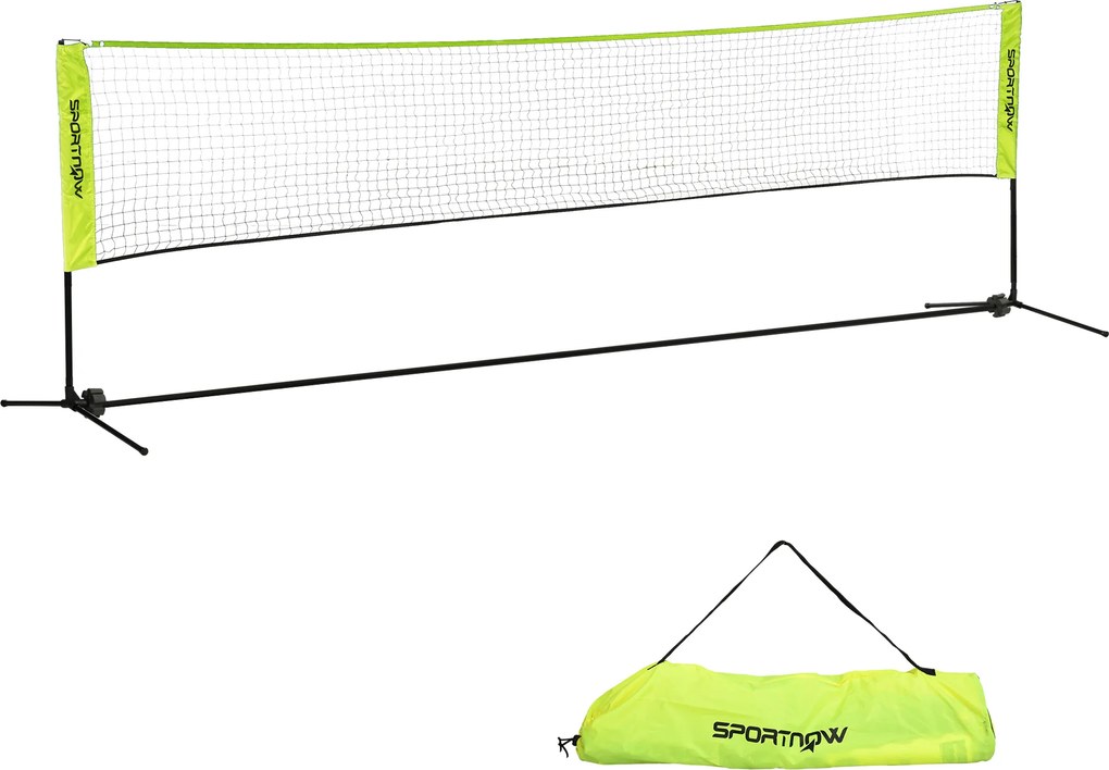 SPORTNOW Rede Portátil Ajustável 107-155 cm para Badminton e Voleibol Estrutura Metálica Bolsa Inclusa | Aosom Portugal