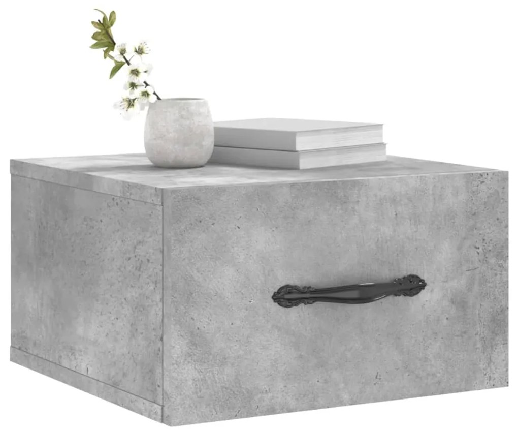 Mesas de cabeceira parede 2 pcs 35x35x20 cm cinza cimento