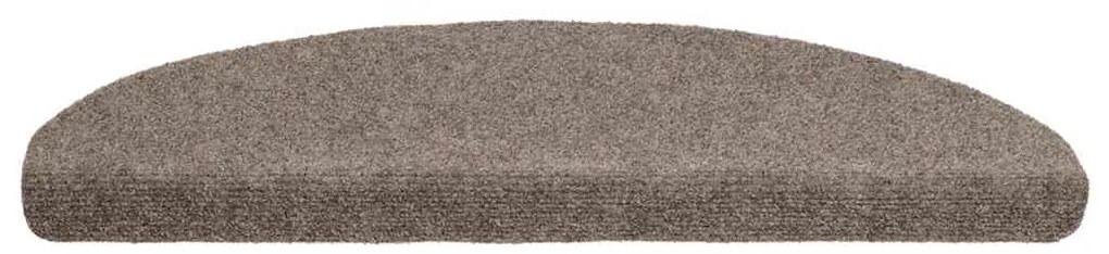 Tapetes de escada autoadesivos 5 pcs 65x21x4 cm agulhado creme