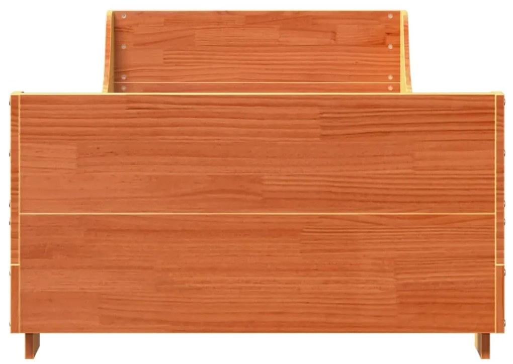Cama sem colchão 90x200 cm pinho maciço castanho-mel