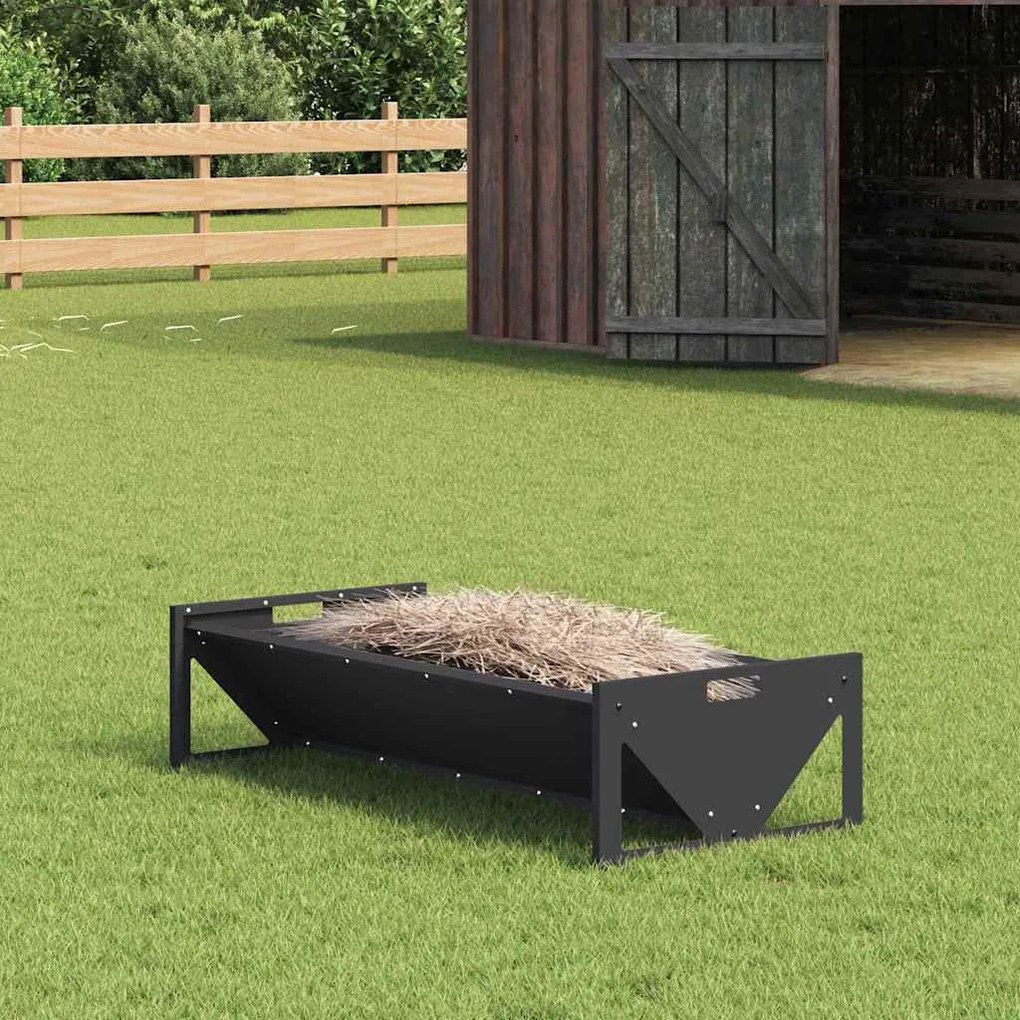 vidaXL Trincheira para Alimentação de Gado Preto 108 x 50 x 28 cm